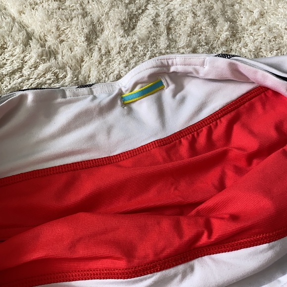 Lululemon red w/black white stripes & blue detail - Picture 4 of 5